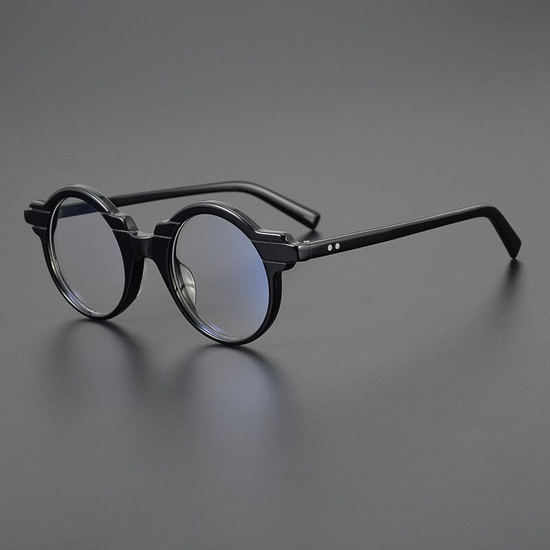 Talon Acetate Round Eyeglasses Frames Round Frames Southood Black