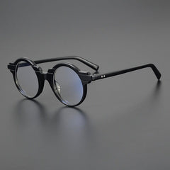 Talon Acetate Round Eyeglasses Frames Round Frames Southood Black