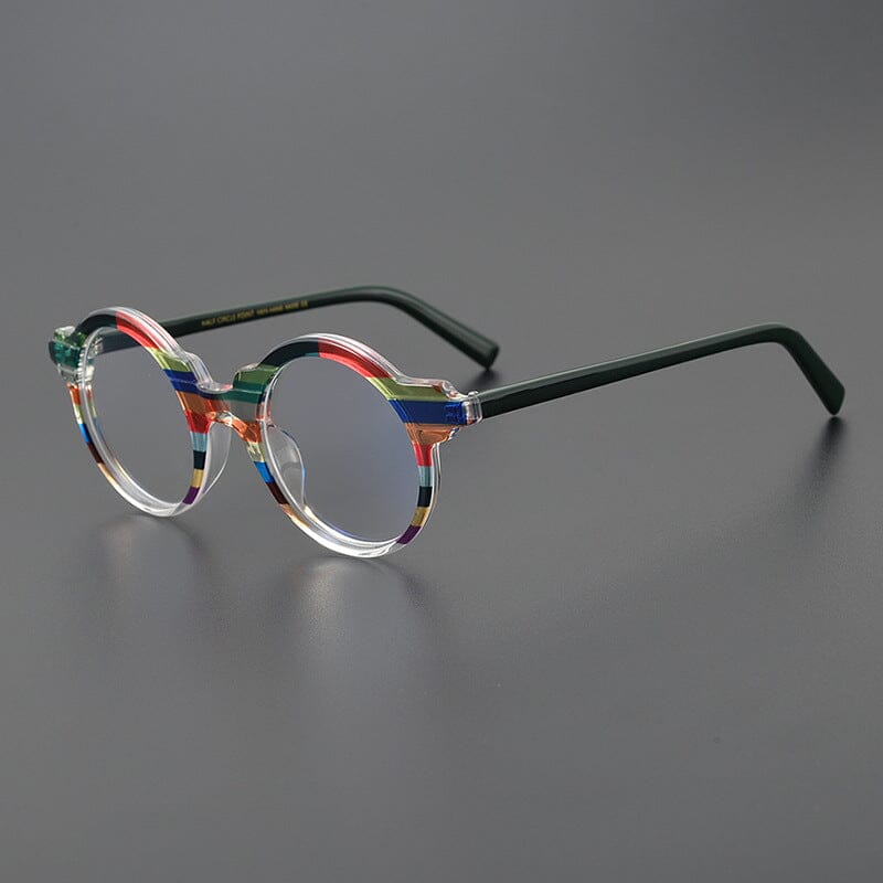 Talon Acetate Round Eyeglasses Frames Round Frames Southood Muticolor Dark Green