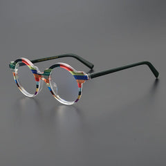 Talon Acetate Round Eyeglasses Frames Round Frames Southood Muticolor Dark Green