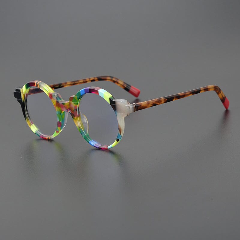 Talon Acetate Round Eyeglasses Frames Round Frames Southood Muticolor Leopard