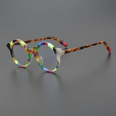 Talon Acetate Round Eyeglasses Frames Round Frames Southood Muticolor Leopard