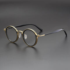 Tate Vintage Round Acetate Glasses Frame Round Frames Southood Gold black
