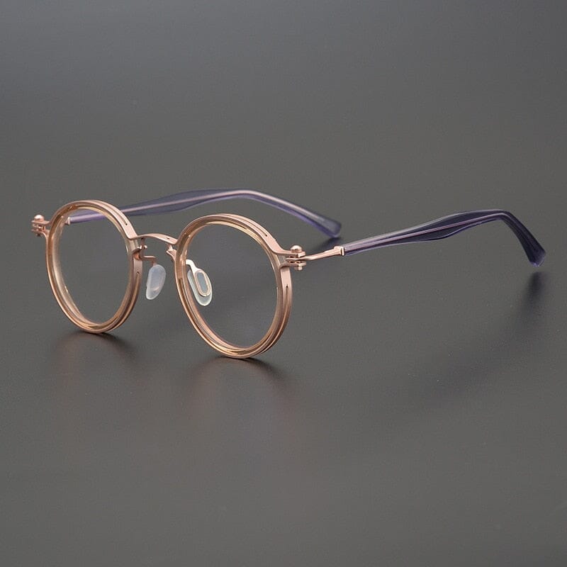 Tate Vintage Round Acetate Glasses Frame Round Frames Southood Gold Purple