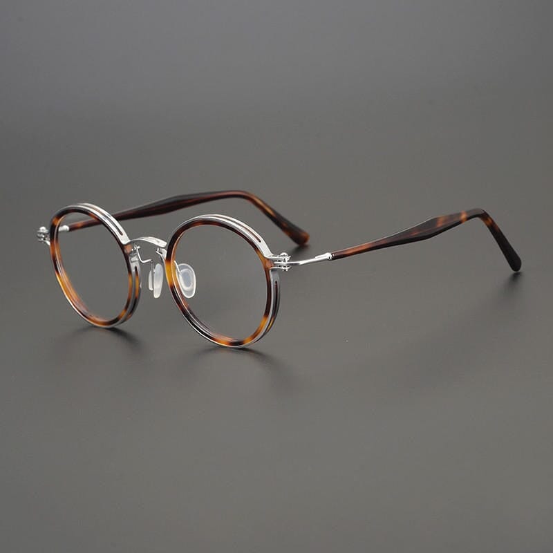 Tate Vintage Round Acetate Glasses Frame Round Frames Southood Silver Tortoiseshell