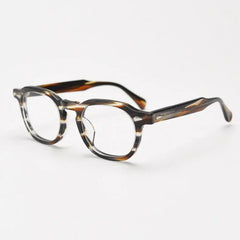 Than Hand-Made Acetate Retro Glasses Frame Oval Frames Southood Stripe