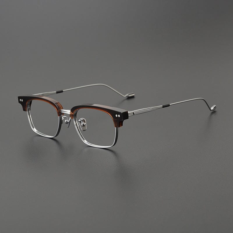 Tod Titanium Business Glasses Frame Rectangle Frames Southood Leopard Silver