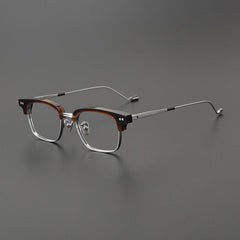 Tod Titanium Business Glasses Frame Rectangle Frames Southood Leopard Silver