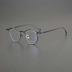 Toyo Vintage Personalized Titanium Eyeglasses Frame Round Frames Southood Black
