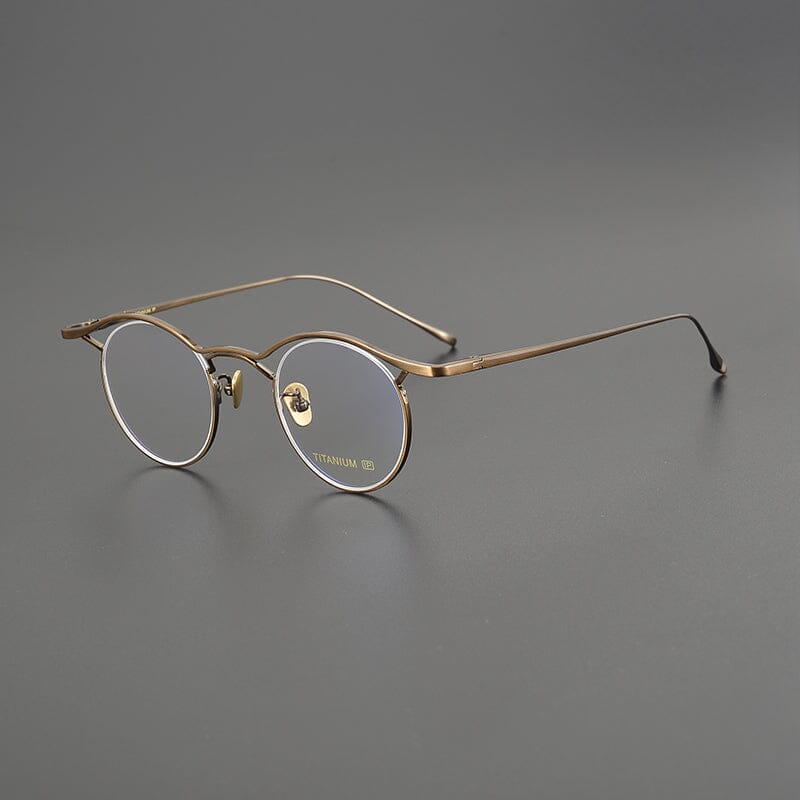 Toyo Vintage Personalized Titanium Eyeglasses Frame Round Frames Southood Bronze