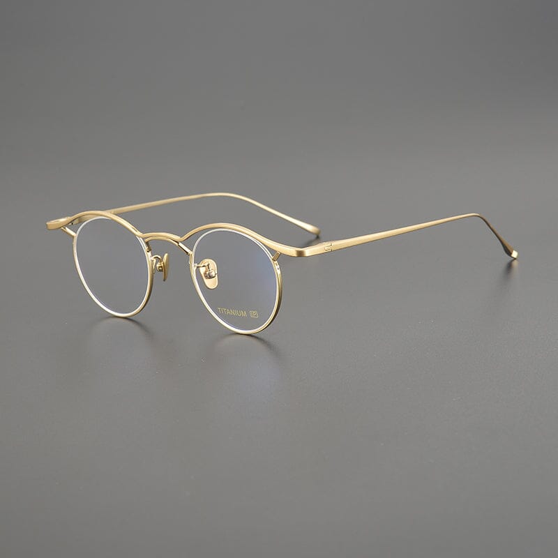 Toyo Vintage Personalized Titanium Eyeglasses Frame Round Frames Southood Gold