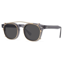 Trace Acetate Glasses Frame With sunglasses Clips Round Frames Southood Gray