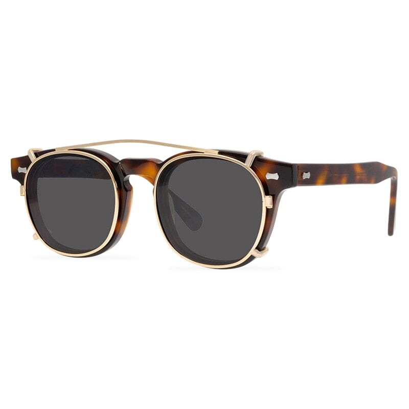 Trace Acetate Glasses Frame With sunglasses Clips Round Frames Southood Tortoise