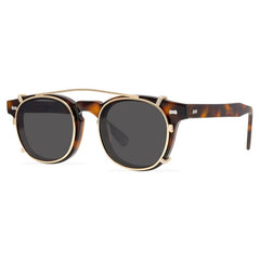 Trace Acetate Glasses Frame With sunglasses Clips Round Frames Southood Tortoise