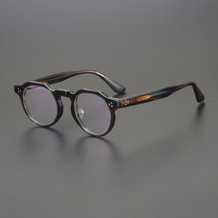 Tryp Vintage Acetate Glasses Frame Round Frames Southood Blue Stripe