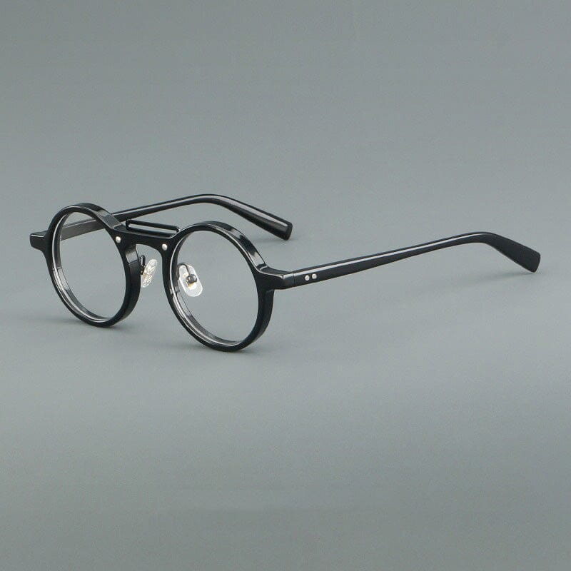 Van Retro Round Acetate Glasses Frame Round Frames Southood Black