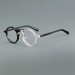 Van Retro Round Acetate Glasses Frame Round Frames Southood Black Clear