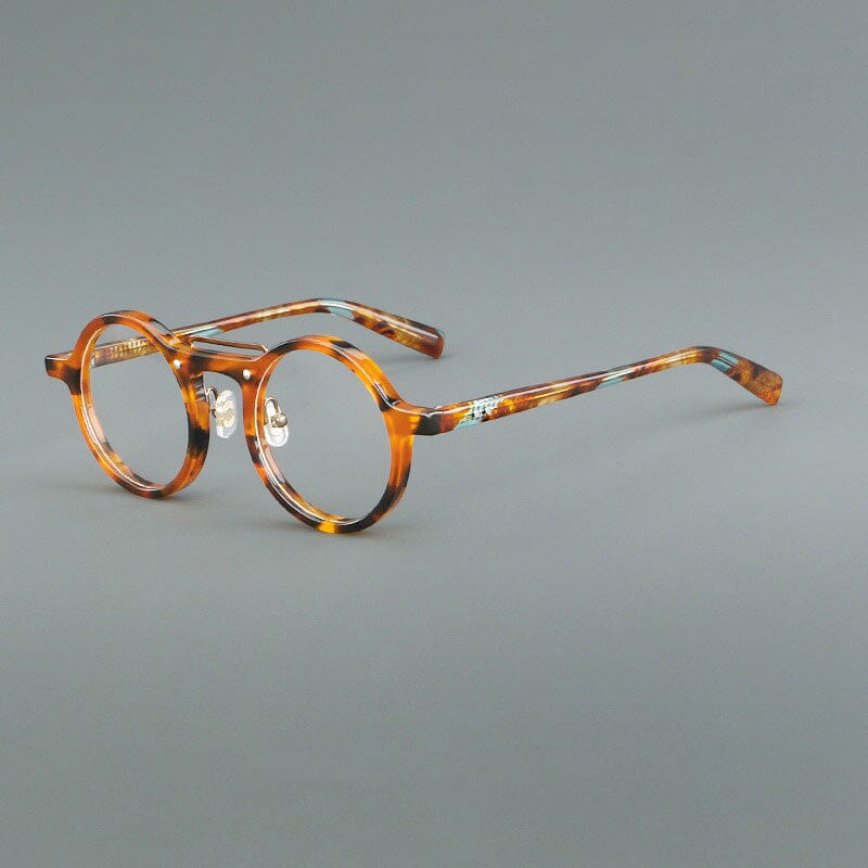 Van Retro Round Acetate Glasses Frame Round Frames Southood Leopard
