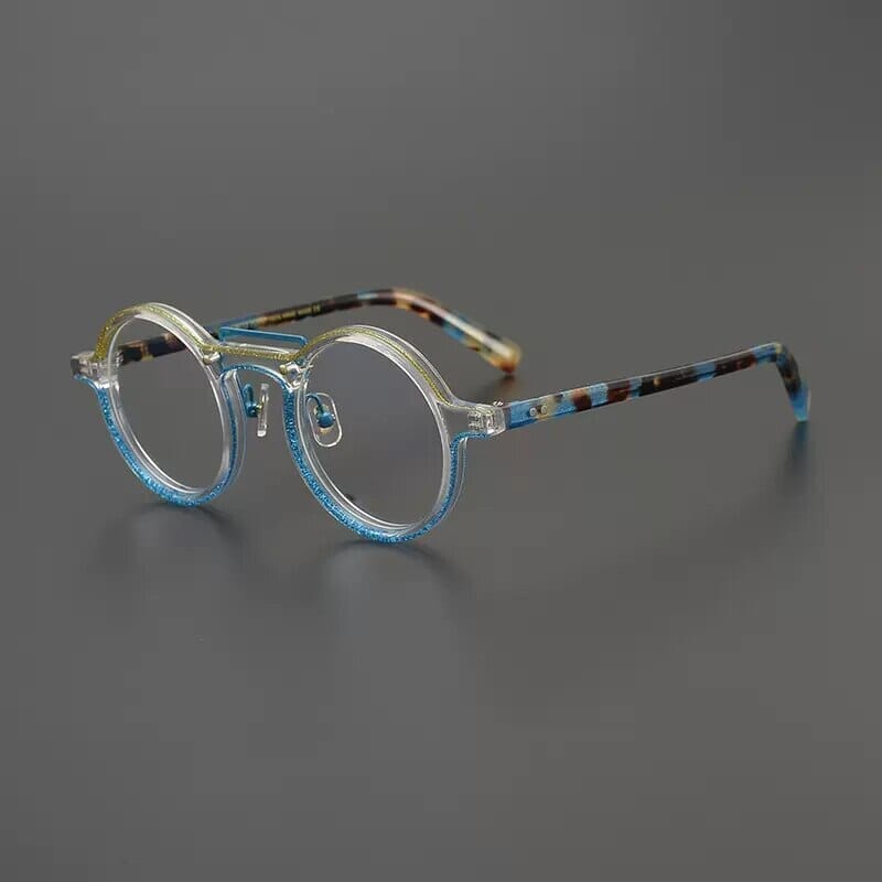 Van Vintage Round Acetate Optical Glasses Frame Round Frames Southood Blue-gold