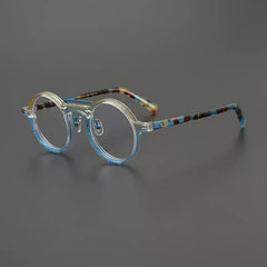Van Vintage Round Acetate Optical Glasses Frame Round Frames Southood Blue-gold