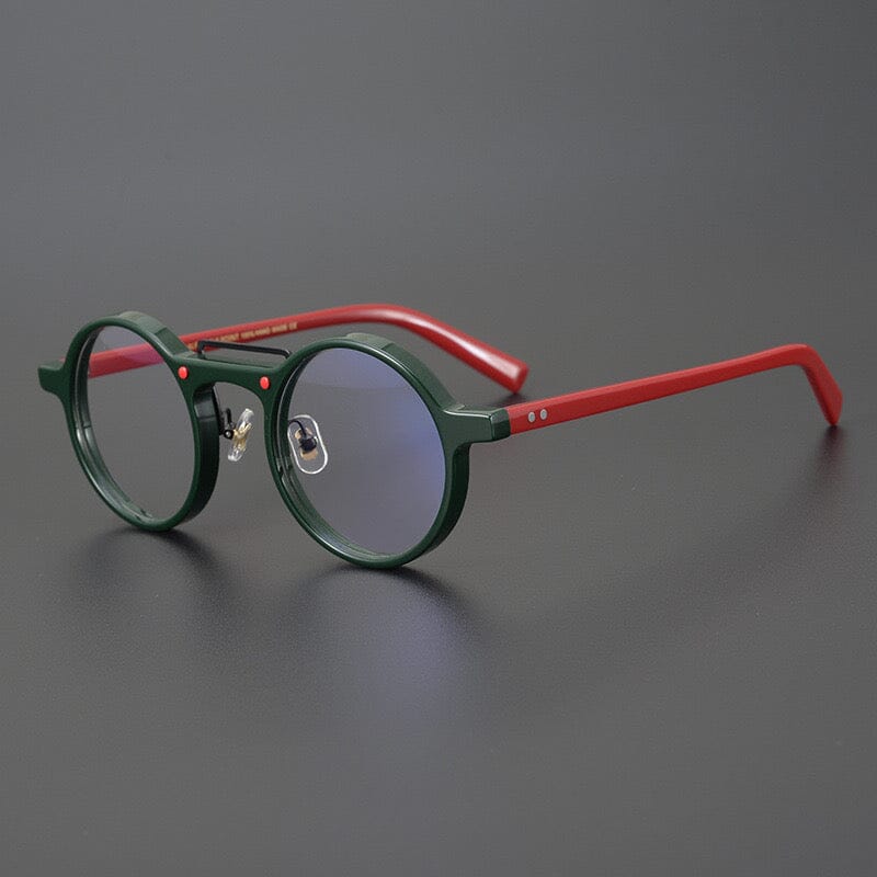 Van Vintage Round Acetate Optical Glasses Frame Round Frames Southood Green-red