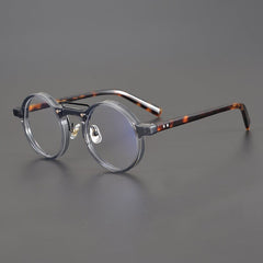 Van Vintage Round Acetate Optical Glasses Frame Round Frames Southood Grey-leopard