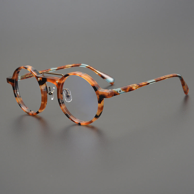Van Vintage Round Acetate Optical Glasses Frame Round Frames Southood Leopard