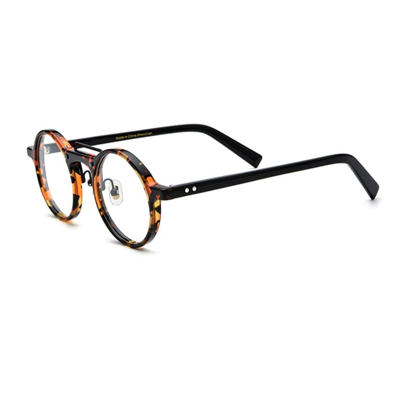 Van Vintage Round Acetate Optical Glasses Frame Round Frames Southood Leopard black