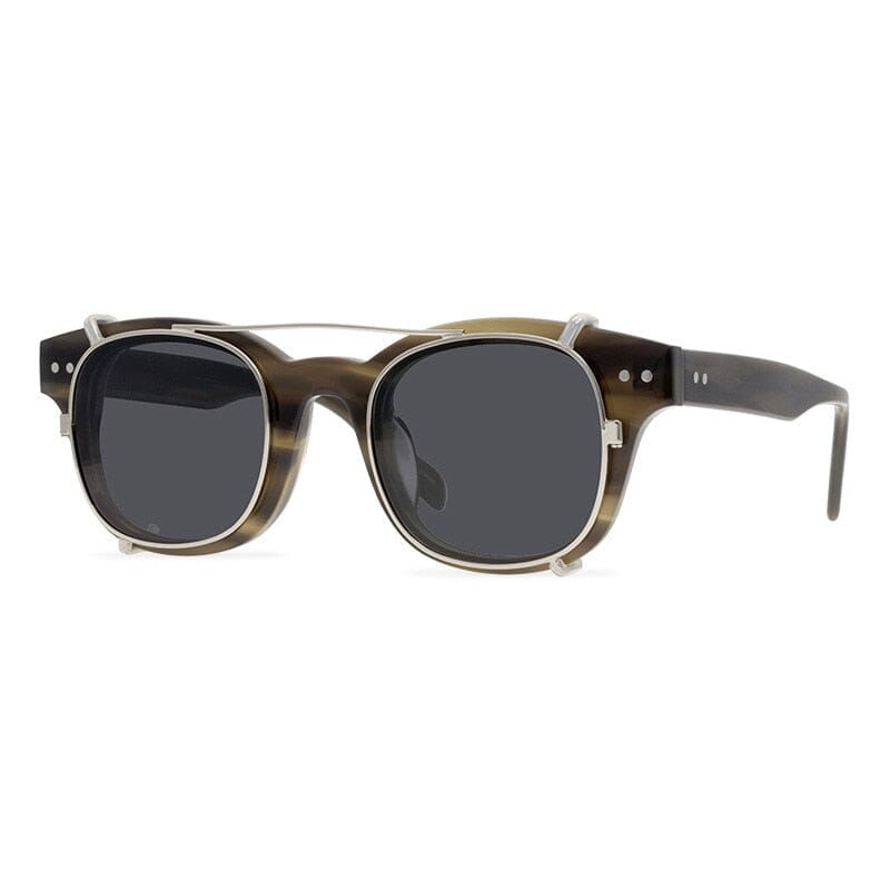 Vayle Acetate Glasses Frame With sunglasses Clips Cat Eye Frames Southood Gray Stripe Brown-Black