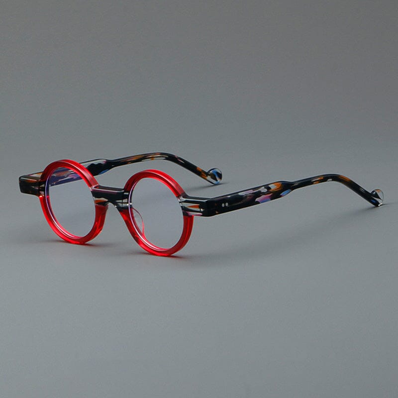 Veda Vintage Round Acetate Glasses Frame Round Frames Southood Red