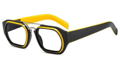 Viv Brand Designer Square Glasses Frame Rectangle Frames Southood C1 black yellow