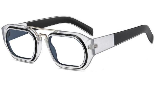 Viv Brand Designer Square Glasses Frame Rectangle Frames Southood C2 grey clear