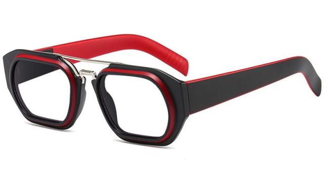 Viv Brand Designer Square Glasses Frame Rectangle Frames Southood C3 black red clear