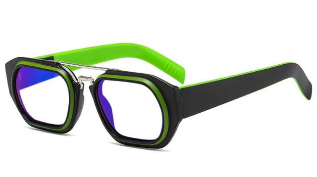 Viv Brand Designer Square Glasses Frame Rectangle Frames Southood C7 black green
