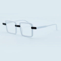 Wacleah Large Square Acetate Eyeglass Frame Rectangle Frames Southood White