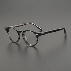 Wade Vintage Acetate Round Glasses Frame Round Frames Southood Striped Gray