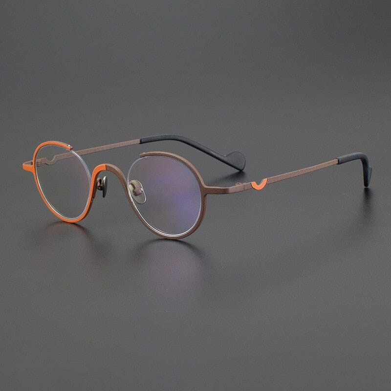 Winifred Vintage Titanium Glasses Frame Round Frames Southood Matte Brown