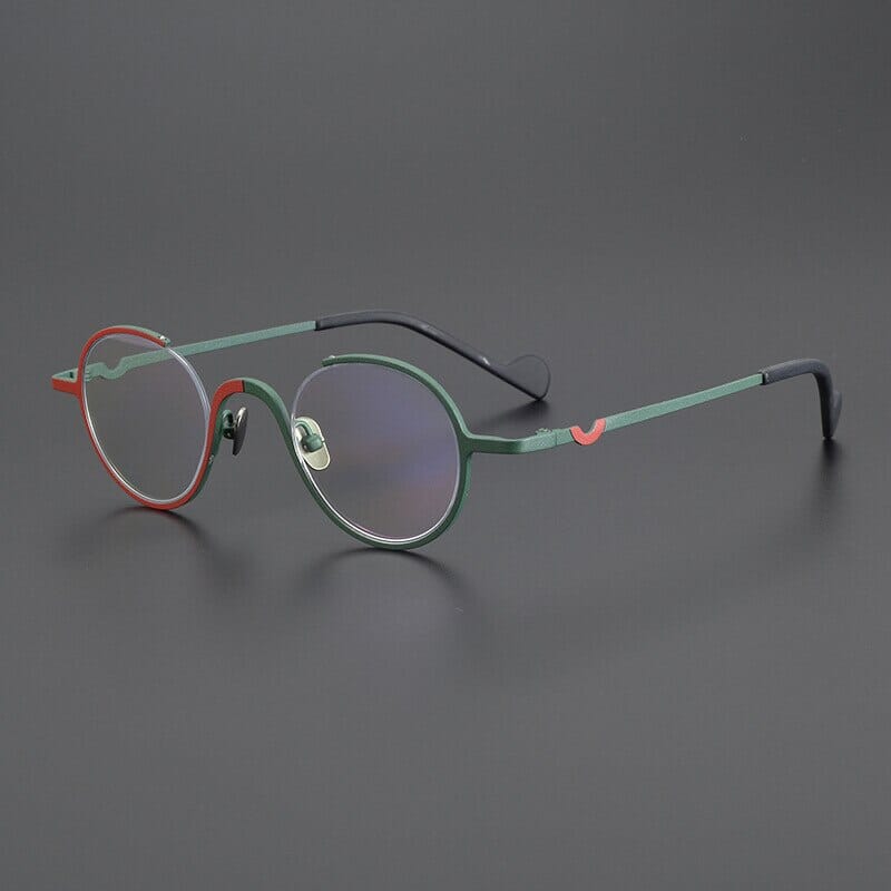 Winifred Vintage Titanium Glasses Frame Round Frames Southood Matte Red Green