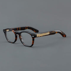Wylie Retro Acetate Glasses Frame Oval Frames Southood Leopard