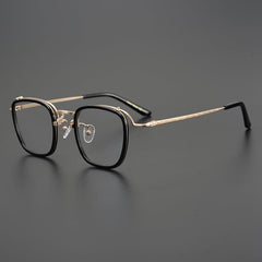 Xarles Square Titanium Glasses Frame Rectangle Frames Southood Black
