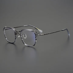 Xarles Square Titanium Glasses Frame Rectangle Frames Southood GrayLeopard