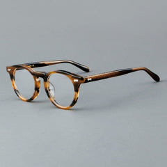 Xylon Acetate Vintage Eyeglasses Frame Rectangle Frames Southood Yellow-Stripe