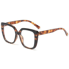 Yvette Popular Rectangle Glasses Frames Rectangle Frames Southood C2 black leopard