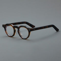 Zain Vintage Acetate Glasses Frame Round Frames Southood Leopard