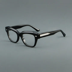 Wood Acetate Oval Retro Glasses Frame