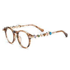Opal Vintage Rhinesotne Cat Eye Glasses Frame