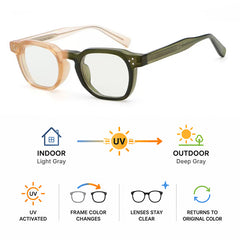 Marin Retro Polygon Photochromic Glasses Frame