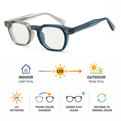Marin Retro Polygon Photochromic Glasses Frame