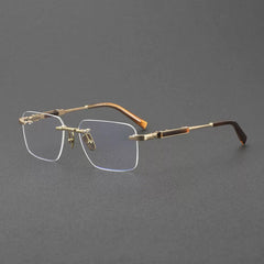 Aaron Retro Rimless Titanium Glasses Frame