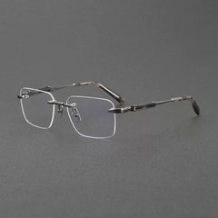 Aaron Retro Rimless Titanium Glasses Frame